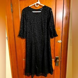 Perceptions black lace dress. XL. Room for stretch.